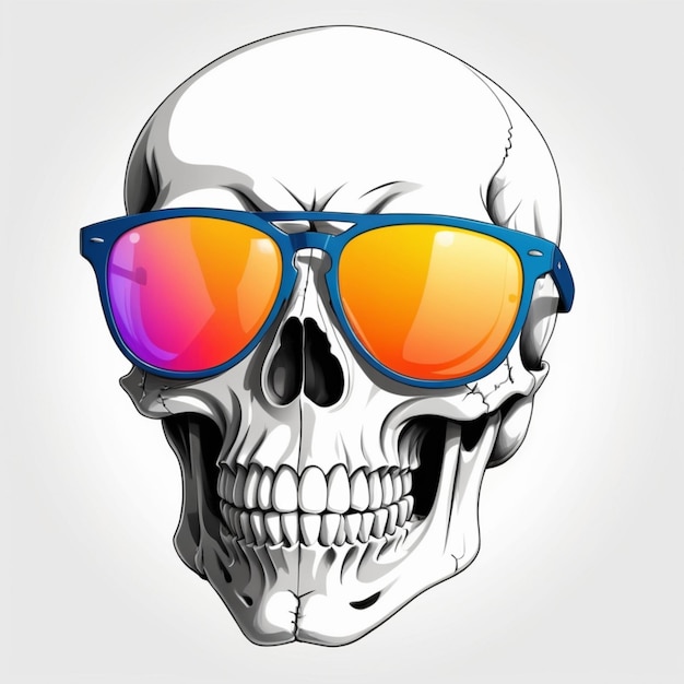 a skull with sunglasses that says quot sunglasses quot on it