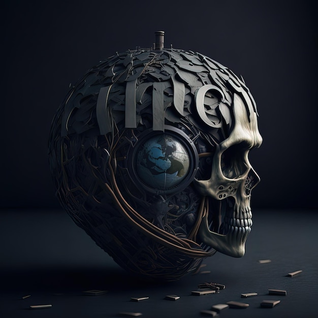 A skull with the word intel on it