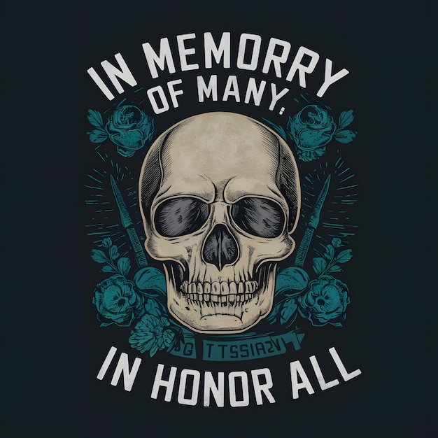 Photo a skull with the words in honor of many in honor