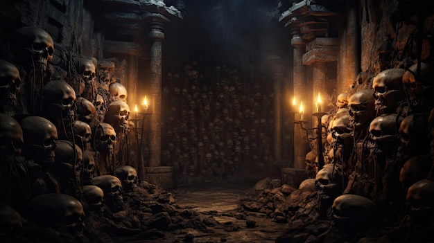 Skulls in a Forgotten Crypt