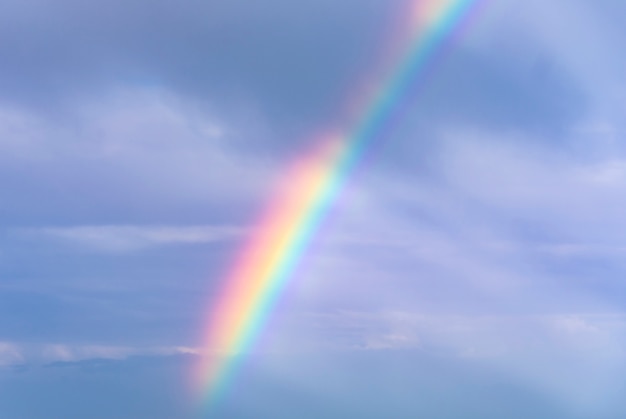 Sky background with rainbow after storm