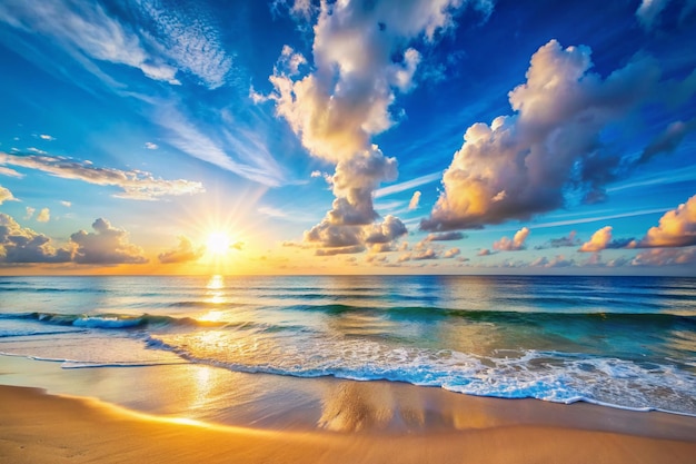 Sky BlueCloud BackgroundHorizon Spring Clear Sky in Morning by the beachVector beautiful landscape nature sunrise in Summer