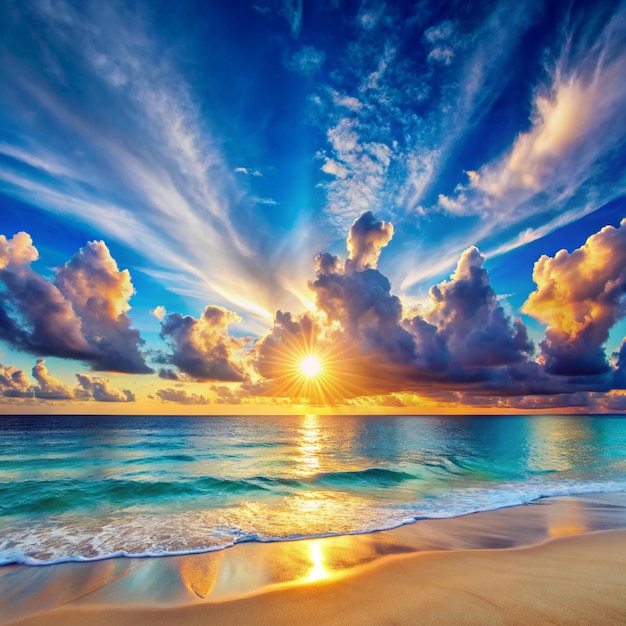 Sky BlueCloud BackgroundHorizon Spring Clear Sky in Morning by the beachVector beautiful landscape nature sunrise in Summer