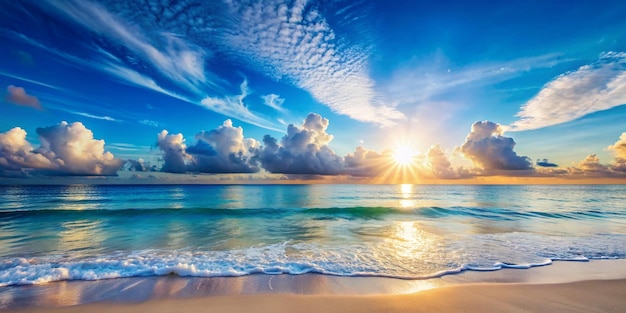 Sky BlueCloud BackgroundHorizon Spring Clear Sky in Morning by the beachVector beautiful landscape nature sunrise in Summer