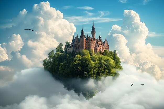 Photo sky castle with nature landscape