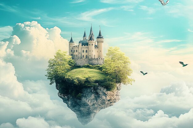 Photo sky castle with nature landscape