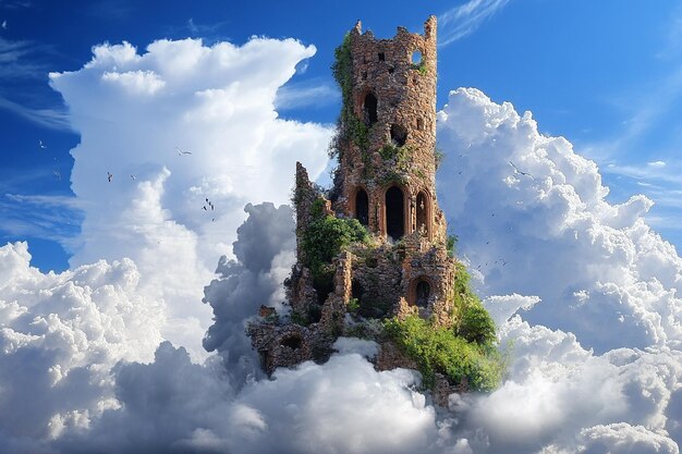 Photo sky castle with nature landscape