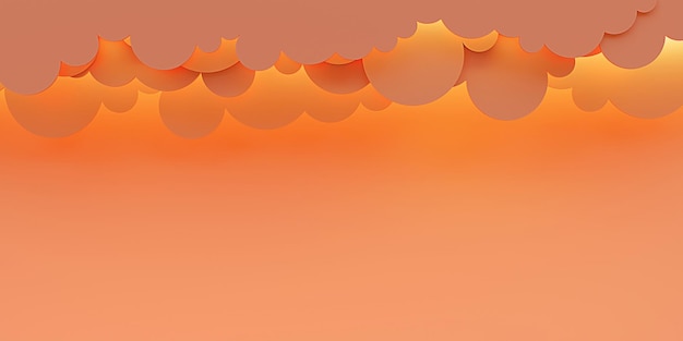 Sky and clouds background mid day stomach paper cut art 3D illustration