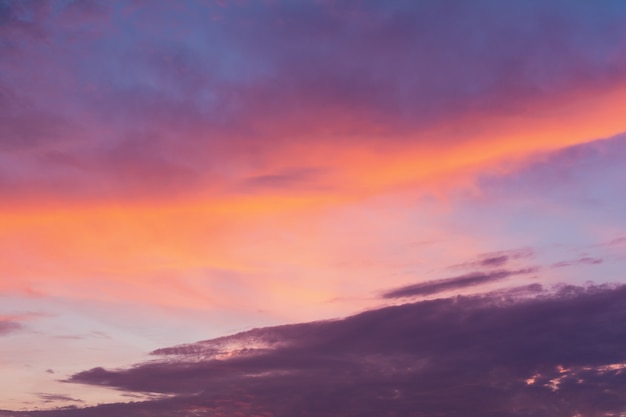 Sky in the evening at sunset