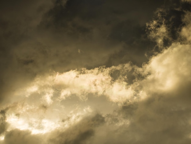 The sky is full of dark clouds in bad weather before a thunderstorm