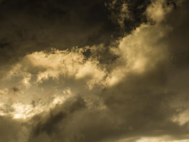 The sky is full of dark clouds in bad weather before a thunderstorm