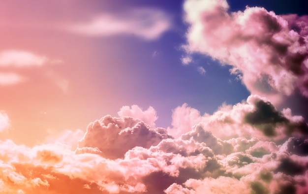 Sky landscape with clouds in paste multil colors