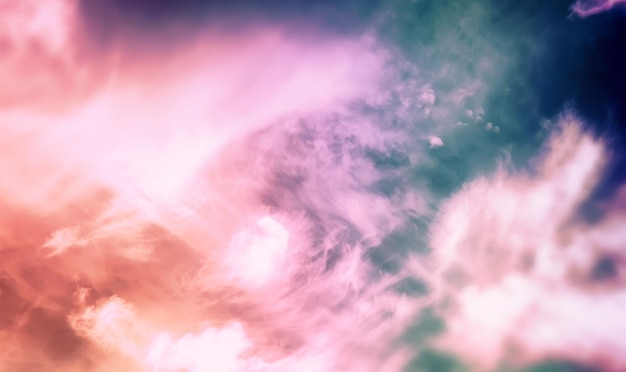 Sky landscape with clouds in paste multil colors