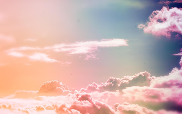 Sky landscape with clouds in paste multil colors