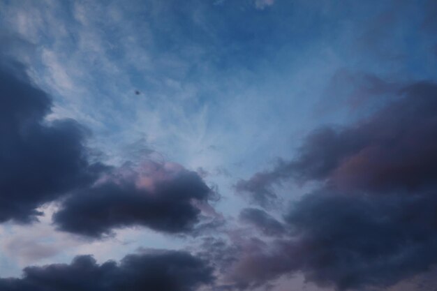 Sky landscape with clouds in pastel colors