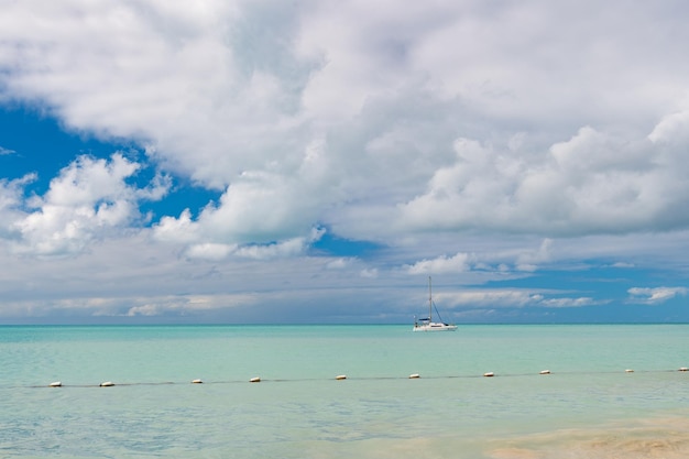 Sky and seascape summer nature at vacation seascape summer nature with turquoise water