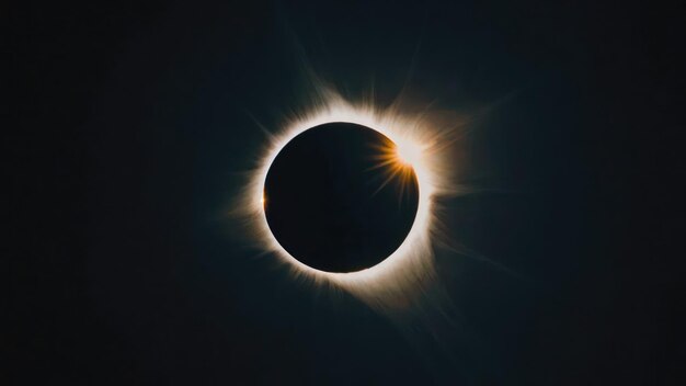 Photo sky during a solar eclipse with the sun partially obscured by the moon creating a striking corona