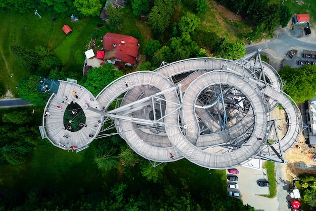 Sky Walk observation tower in mountains Tourist attraction in Poland