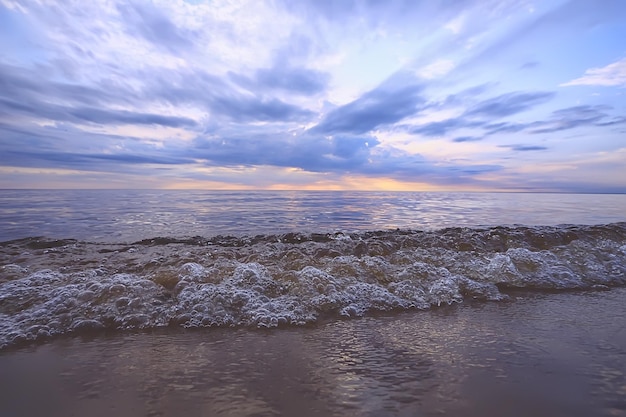 sky above water / texture background, horizon sky with clouds on the lake