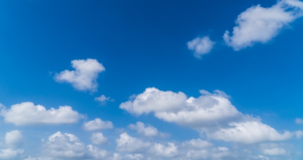 Sky with blue and white clouds on daylight