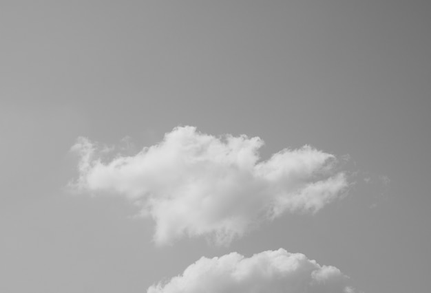 Sky with clouds background in black and white