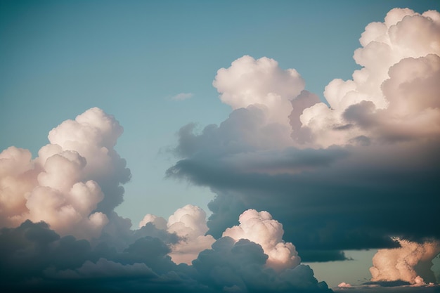 Photo a sky with clouds that has a rainbow in it