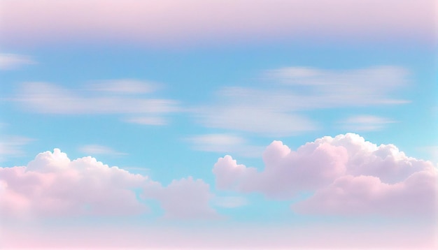 Sky with soft clouds in pastel tone for backgrounds Generative Ai