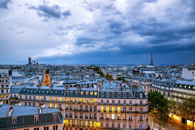 Sky with storm clouds over Paris