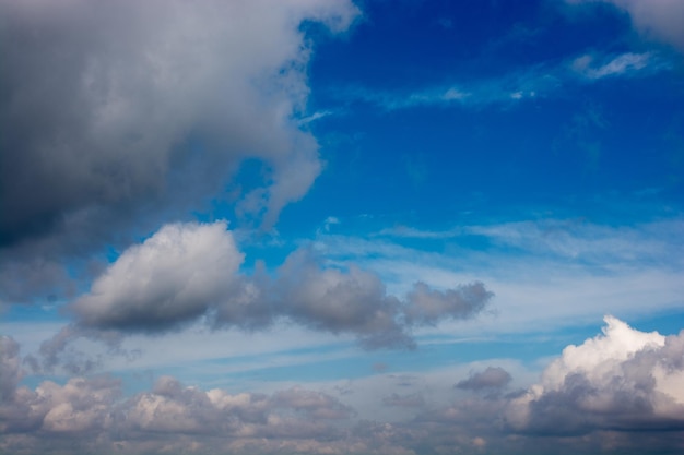 Sky with white and blue clouds