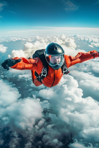 skydiver above the clouds Generative AI