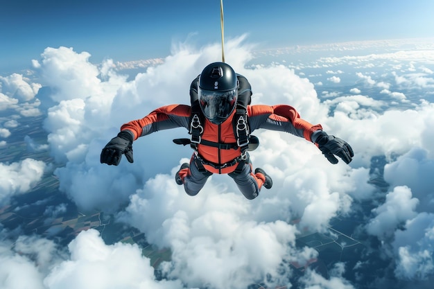 skydiver above the clouds Generative AI