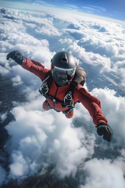 skydiver above the clouds Generative AI