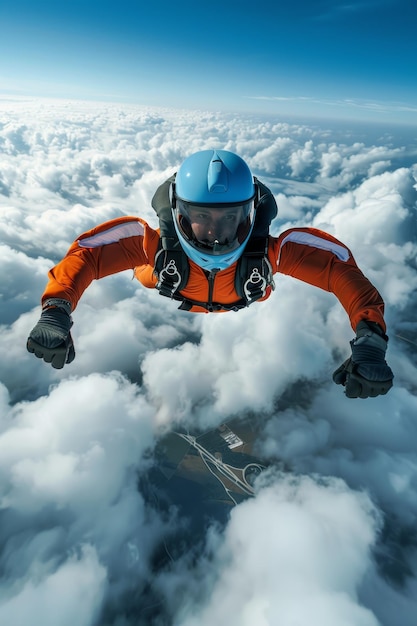 skydiver above the clouds Generative AI