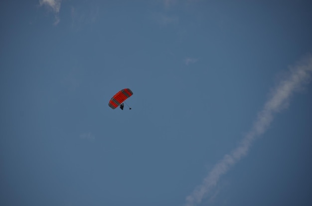 Skydiver on the sky