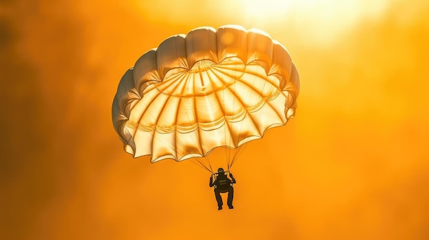 A skydiver soaring through the sky