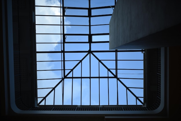 Skylight in the ceiling on a sunny day