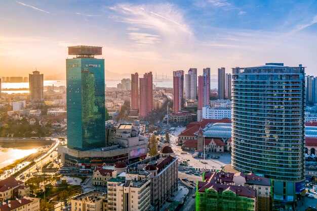 The skyline of the architectural landscape in the old city of Qingdao