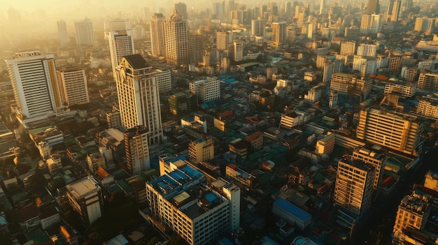 The skyline of Bangkok from above where the city39s skyscrapers rise above both modern