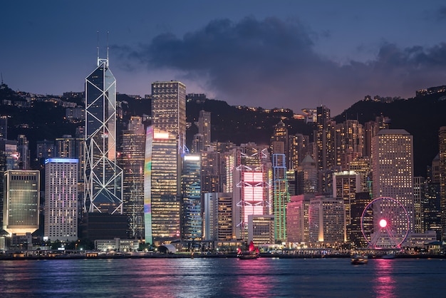 Skyline Hong Kong city at twilight