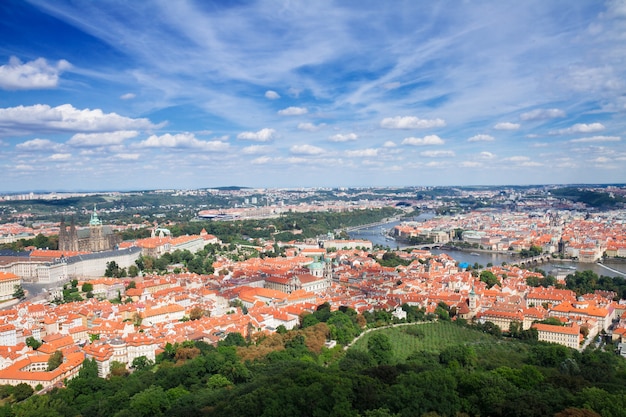 Skyline of Prague from above, Czech Republic