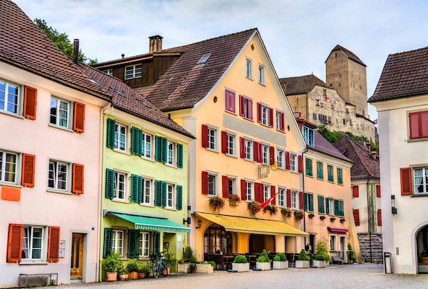 Skyline of Sargans, a town in the canton of St. Gallen in Switzerland