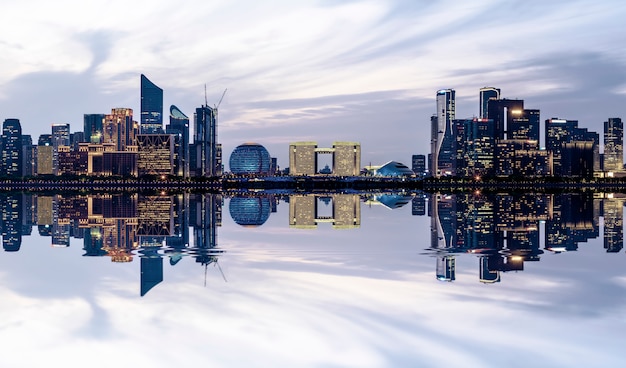 The skyline of urban architectural landscape in Hangzhou, China