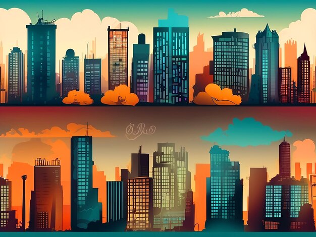 Photo skylines urban and industrial background