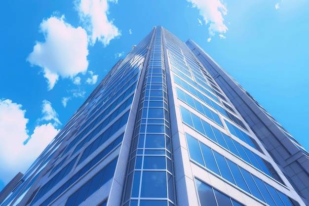 Skyscraper Business Office blue sky background Corporate buildings