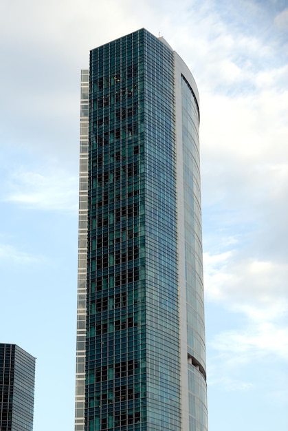 Skyscraper Modern highaltitude office building from steel glasses and concrete