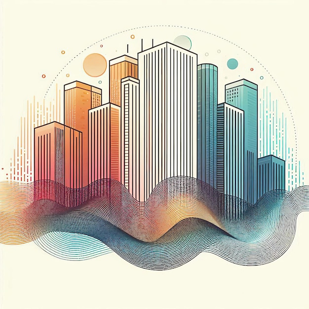 Photo skyscraper office building abstract backgrounds illustration