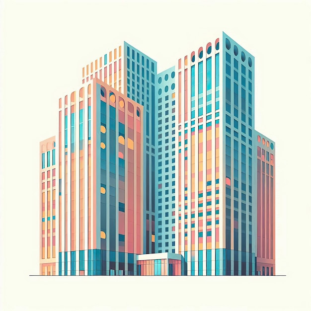 skyscraper office building abstract backgrounds illustration