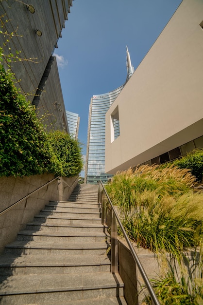 Skyscrapers built in the new management district in Piazza Gae Aulenti in Milan