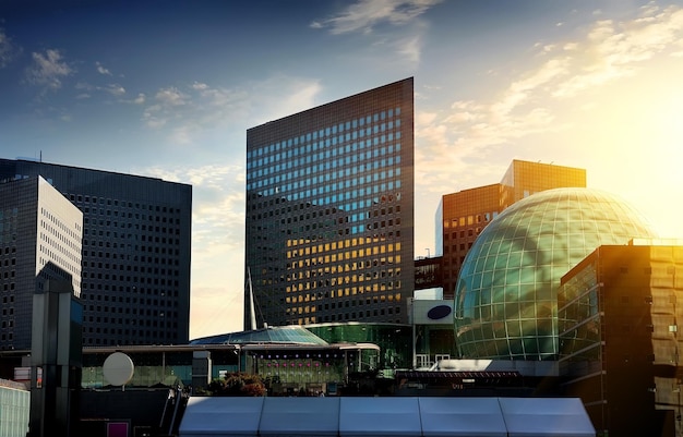 Skyscrapers of the district La Defense in Paris, France