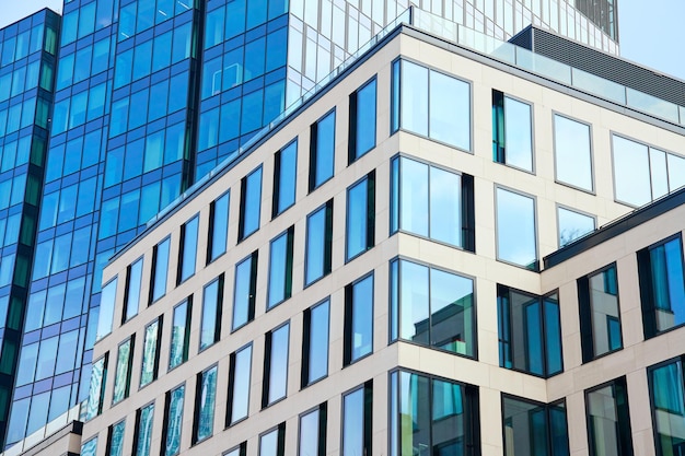 Skyscrapers facade in city Business center exterior